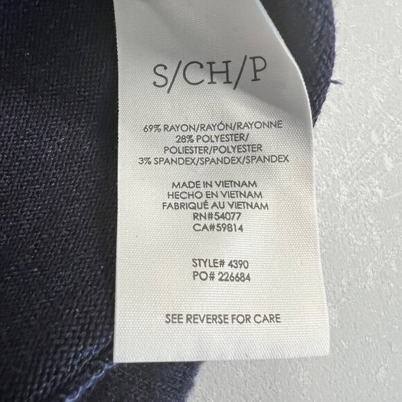 Cabi Women's Sweater Dress Collared Long Sleeve Navy Size Small Pockets - Picture 9 of 9